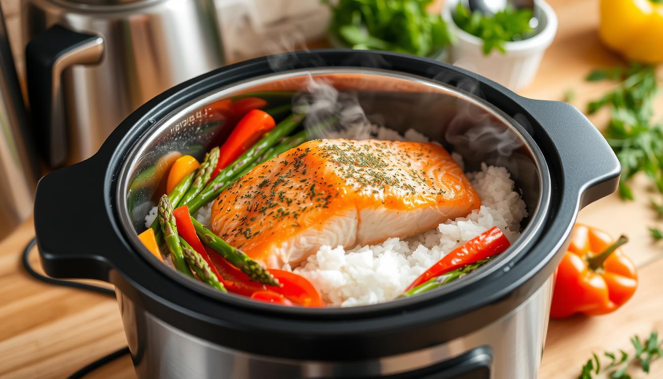 cook salmon in rice cooker