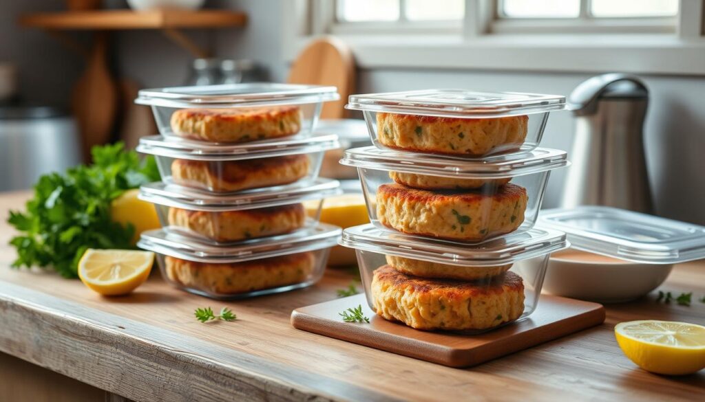 homemade salmon cakes storage