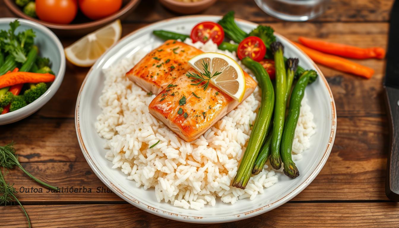 rice with salmon