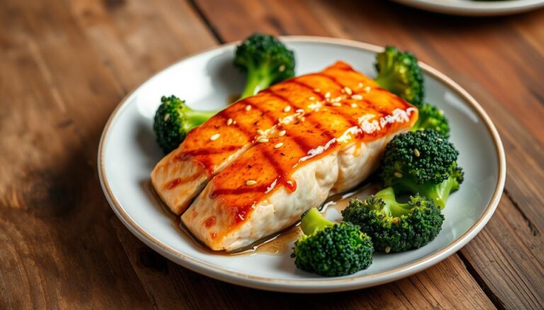 salmon with broccoli