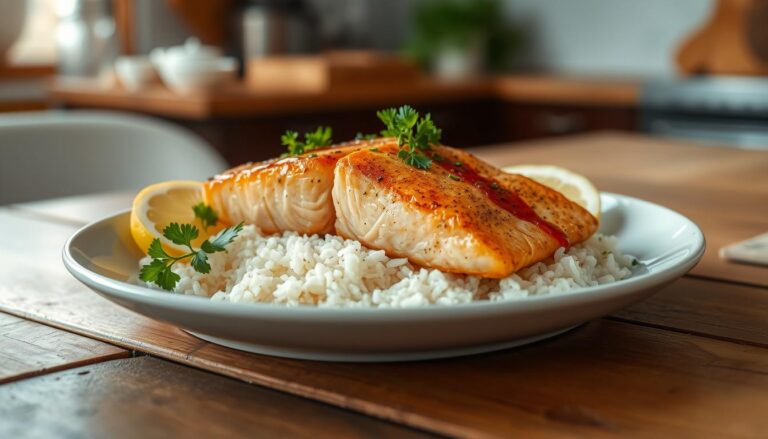 salmon on rice