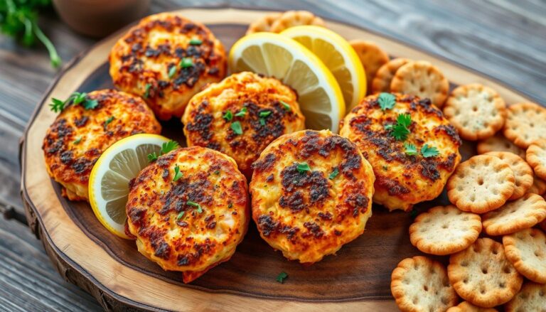 salmon patties with crackers