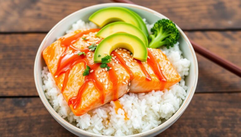 salmon rice bowl