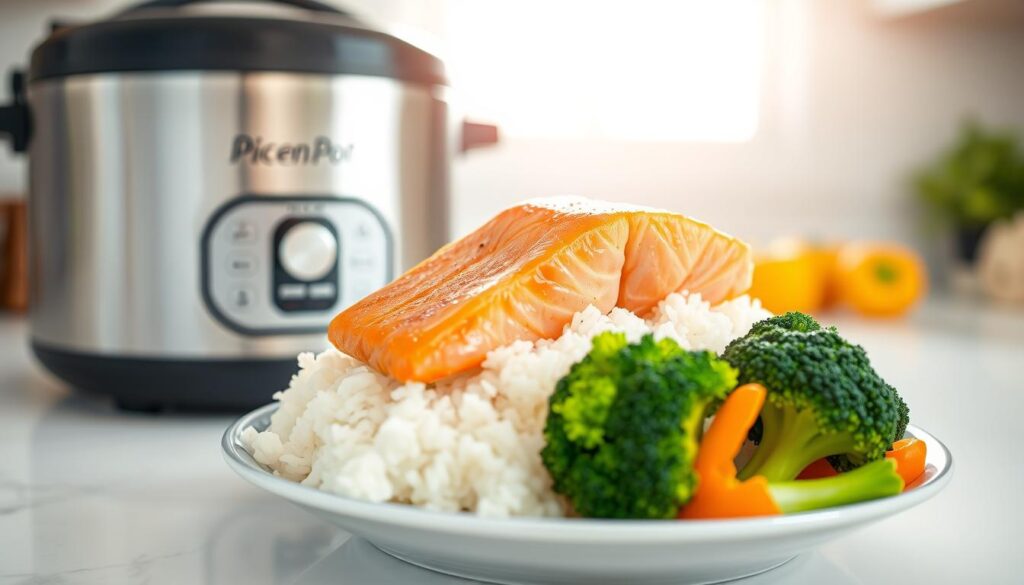 salmon rice cooker