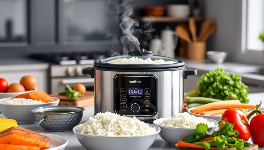 salmon rice cooker